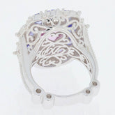 Sterling Silver Semi Mount Ring Setting Oval OV 10X8mm OV 6x4 PE 5x4 W - Syzjewelry